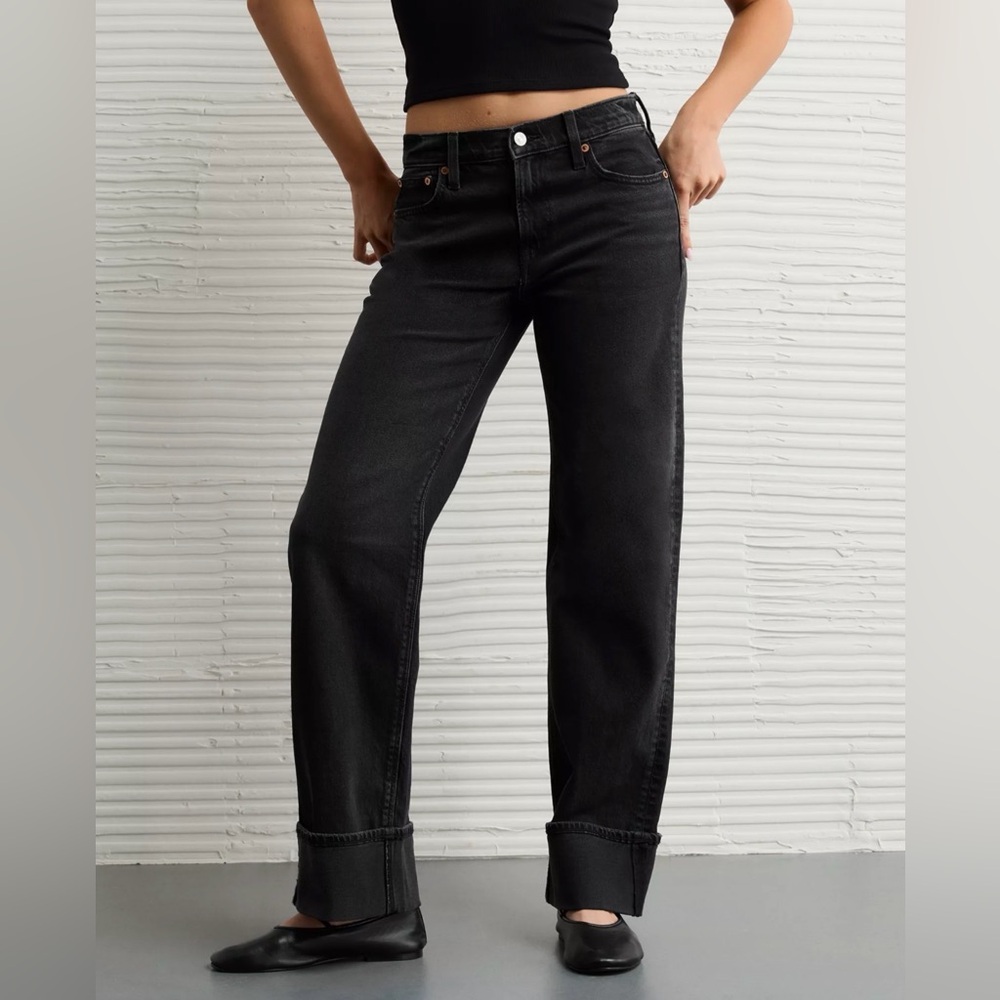 AE Stretch High-Waisted Stovepipe Jean 000 Regular Black Blaze